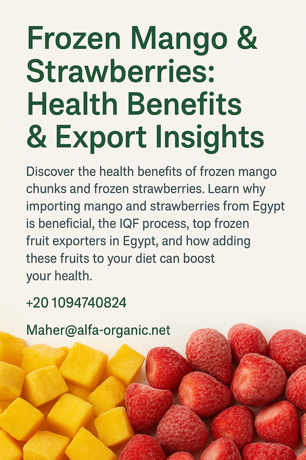🥭🍓 Benefits of Frozen Mango & Strawberries | Import & Export from Egypt