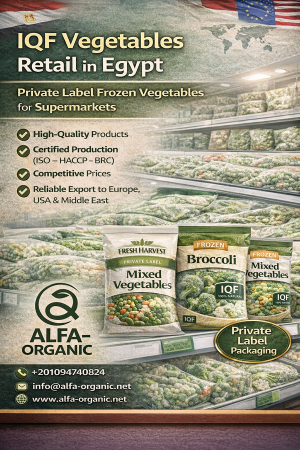 IQF Vegetables Retail in Egypt | High-Quality Frozen Vegetables for Supermarkets & Private Label