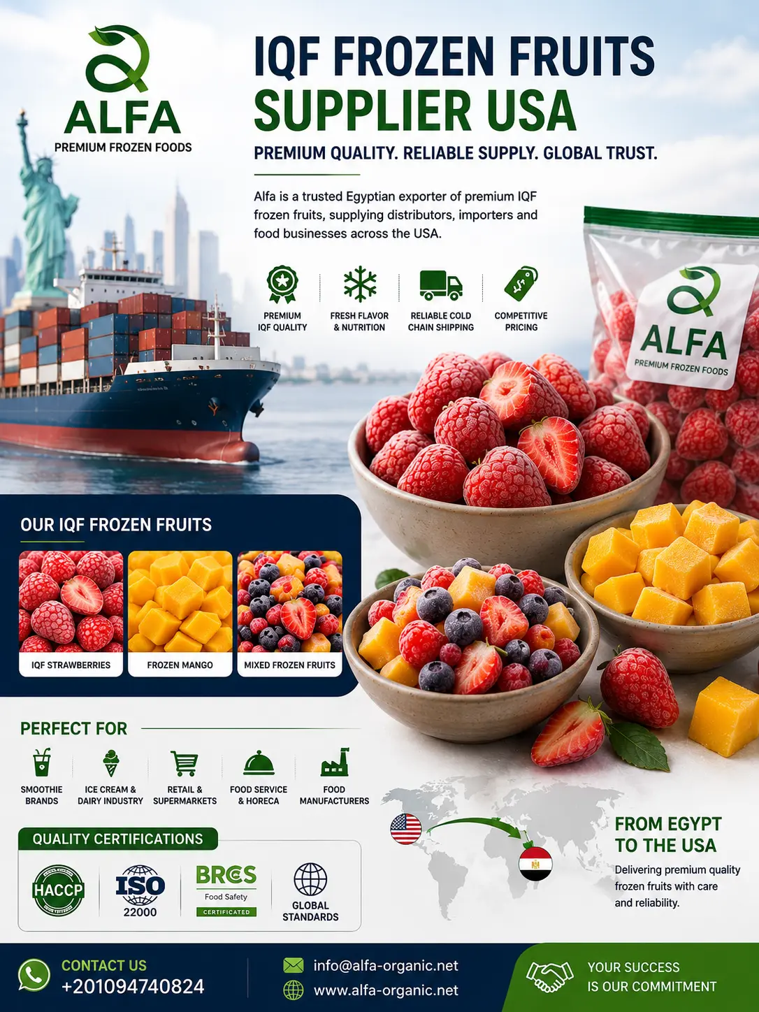 IQF frozen fruits supplier USA