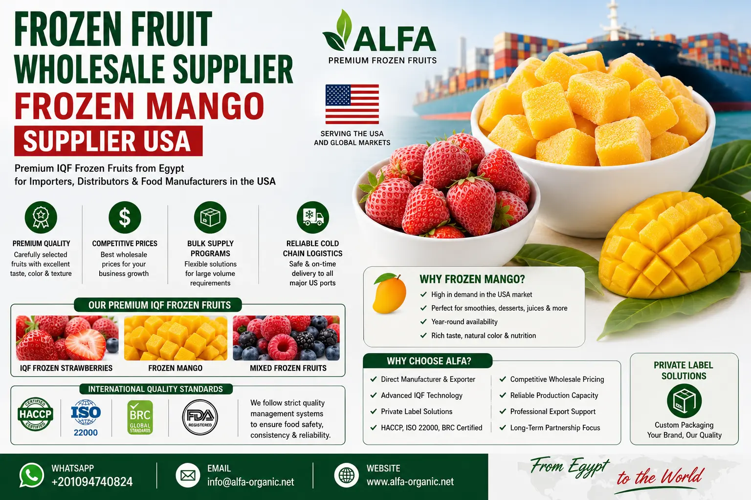 Frozen fruit wholesale supplier flyer